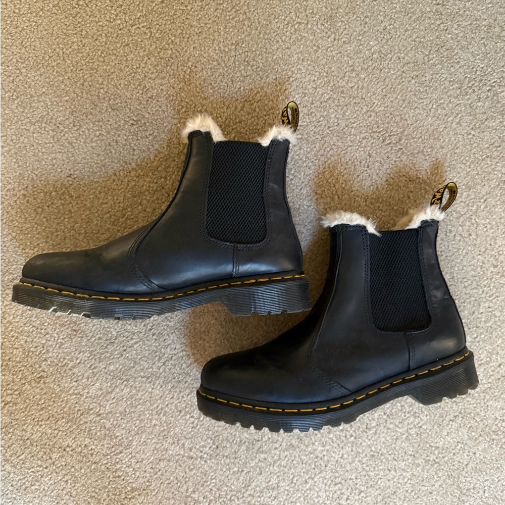 Dr. Martens Black Fur-Lined Boots